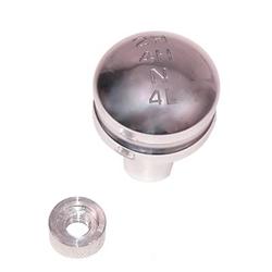 Shift Knob, Billet Aluminum, Polished, Finned, 2H, 4H, N, 4L Logo, Jeep, 10mm x 1.5, Each