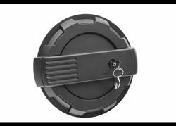 Fuel Door, Elite Series, Round, Aluminum, Black Powdercoated, Locking, Jeep, JL, Each