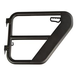 Tube Doors, Rear, Steel Lower Half, Black Textured Powdercoated, Jeep, Pair