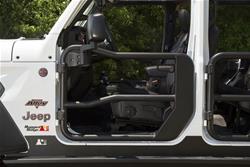Tube Doors, Front, Steel Lower Half, Black Textured Powdercoated, Jeep, Pair
