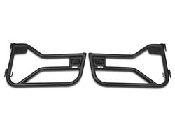 Tube Doors, Front Driver and Passenger Side, Steel Lower Half, Black Textured Powdercoated, Jeep, Pair