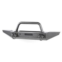 Bumper, XHD, Fabricated, Front, Steel, Black Powdercoated, with Winch Mount, Jeep, Each