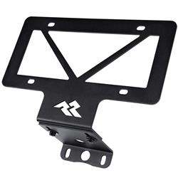 License Plate Bracket, Spare Tire Mount, Steel, Black Powdercoated, Rearview Camera Compatible, Jeep, Each