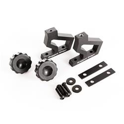 Jack Mounts: 6061 T6 alum, offroad jack hood mounting brackets, text blk, Jeep: 07-17 Wrangler JK/JKU