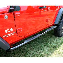 Step Bars, Nerf Bars, Steel, Black, 3 in. Diameter, Jeep, Pair