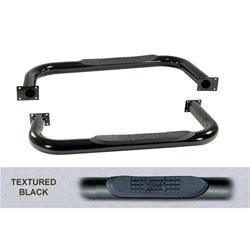 Step Bars, Nerf Bars, Steel, Black Powdercoated, 3 in. Diameter, Jeep, Pair