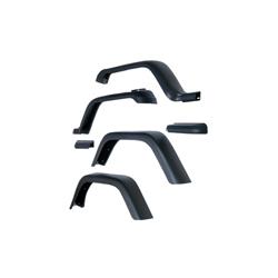 Fender Flares, Front, Rear, Black, Thermoplastic, Jeep, Kit