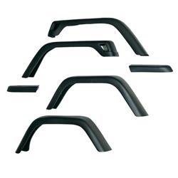 Fender Flares, Black, Thermoplastic, Front, Rear, 7 in. Width, Jeep, Kit