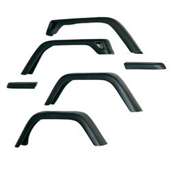Fender Flares, Black, Thermoplastic, Front, Rear, 7 in. Width, Jeep, Without Hardware, Kit