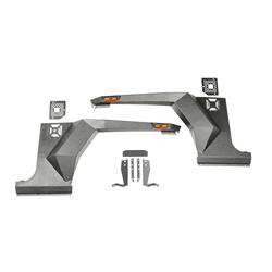 Fender Flares, Armor XHD, Front, Steel, Textured Black Powdercoat, Jeep, Pair