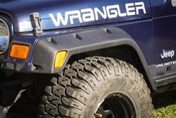 Fender Flares, All-Terrain, Front and Rear, Thermoplastic, Black, 4.750 in. Width, Jeep, Set of 4