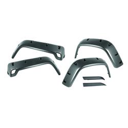 Fender Flares, Front and Rear, ThermoPlastic, Black, Jeep, Set