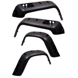 Fender Flares, All-Terrain, Front and Rear, ABS Plastic, Black, Jeep, Set of 4