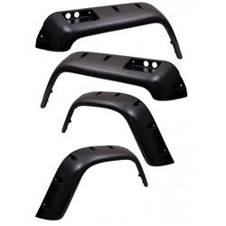Fender Flares, All-Terrain, Front and Rear, Thermoplastic, Black, 4.750 in. Wide, Jeep, Kit