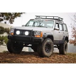 Fender Flares, All-Terrain, Front and Rear, Thermoplastic, Black, 5.000 in. Wide, Jeep, Kit
