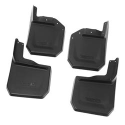 Mud Flaps, Custom-Molded, Front/Rear, Thermoplastic, Black, Jeep, Set of 4