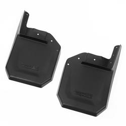 Mud Flaps, Custom-Molded, Front, Thermoplastic, Black, Jeep, Pair