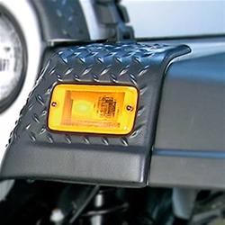 Body Armor, Thermoplastic, Black Diamond Tread, Front Fender Cladding, Jeep, Pair