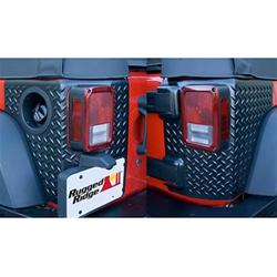 Body Armor, Thermoplastic, Black Diamond Tread, Rear Corner Cladding, Jeep, Pair
