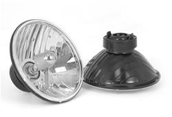 Headlight Assemblies, Round Crystal H2 Conversion, Clear Lens, Chrome Housing, Jeep, Pair