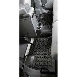 Floor Liners, All-Terrain, Second Seat, Thermoplastic, Black, Jeep, Each