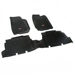 Floor Liners, All-Terrain, Front/Second Seat, Thermoplastic, Black, Jeep, Set of 3