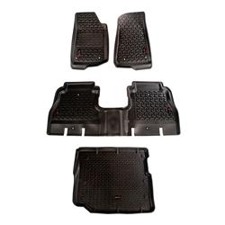 Floor Liners, All-Terrain, Front/Second Seat/Rear Cargo, Thermoplastic, Black, Set of 5