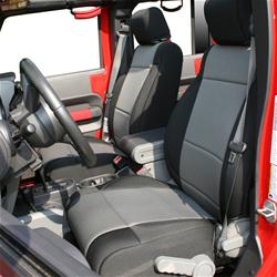 Seat Covers, Custom-Fit, Highback, Neoprene, Black, Gray, Jeep, Pair