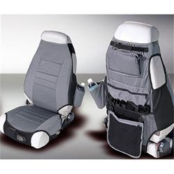 Seat Covers, Custom-Fit, Highback, Polycotton, Gray, Jeep, Pair