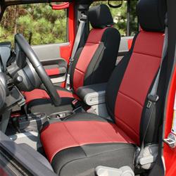 Seat Cover Kit, Black/Red; 07-10 Jeep Wrangler JK, 2 Door