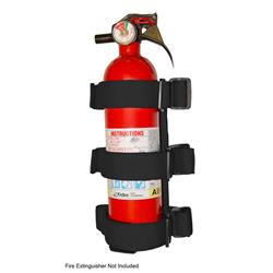 Roll Bar Storage, Fire Extinguisher Holder, Nylon, Black, Holds 3.0 lb. Bottle, Each