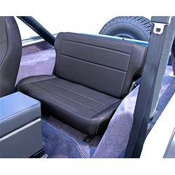 Seat, Custom-Fit, Fold/Tumble, Vinyl, Rear, Black Denim, Jeep, Each