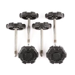 Door Surround knobs: Elite, 4 Door (6 piece), billet aluminum, black powdercoat, Jeep: 07-17 Wrangler JKU