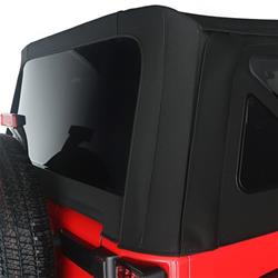 Soft Top, Factory Replacement, Vinyl, Black Diamond, Soft Upper Doors, Clear Windows, Jeep, Each