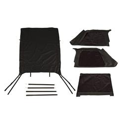 Soft Top, Montana Bowless Soft Top, Polyester, Black Diamond, Soft Upper Doors, Tinted Windows, Jeep, Each