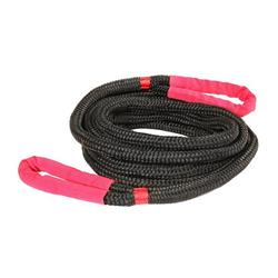 Tow Ropes: Kinetic Recovery Rope 7/8"x 30ft, 7500lb WLL working load limit, black/red end, each