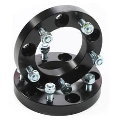 This pair of black 1-inch thick forged aluminum wheel spacers from Rugged Ridge fit 86-05 Suzuki models. Inclu