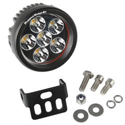 Auxiliary Light, LED Driving, Round, 12 V, 18 watts, Cool White Bulb Color, Clear Lens, Black Housing, 3.50 in. Diameter, Each