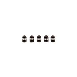 Valve Stem Caps: aluminum, black, 5pack, Rugged Ridge, Jeep