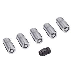 Lug Nuts, Wheel Lock Nut Set, M14-1.5 Thread, Conical Seat, Steel, Chrome, Jeep Wrangler, Set