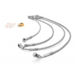 Brake Hose, Braided Stainless Steel, 4 in Lift, Front/Rear, Jeep, Set