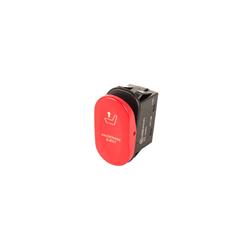 Switch, Rocker, Constant, Single Throw, 20 amps, Amber Lighted, Plastic, Red, "Passenger Eject" Logo, Each