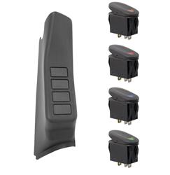 Rocker Switch Housing with Rockers, A-Pillar Mount, Plastic, Gray, Right Hand Drive, Jeep, Kit