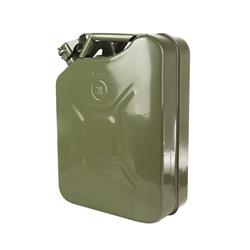 Utility Jug, Jerry Can, 20 Liters, Rectangular, Steel, Green, Each