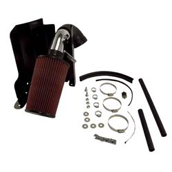 Air Intake, Polished Aluminum Tube, Red Filter, Jeep, 4.0L, 6-Cylinder, Kit