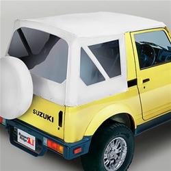 Soft Top, Rugged Ridge XHD, Vinyl, White Denim, Suzuki, Samurai, Each