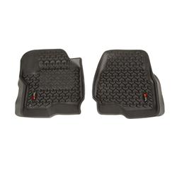 Floor Mats, Automotive: Black All Terrain, thermoplastic, front, pair, Ford: 2017-up F-250