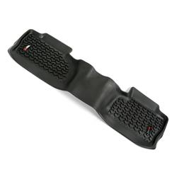 Floor Mat, All-Terrain Floor Liner, Second Seat, Thermoplastic, Black, Rugged Ridge Logo, Chevy, GMC, Each