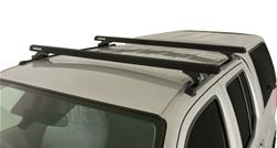 Roof Rack Kit, Heavy Duty RLTP Trackmount Black 2 Bar, Nissan Frontier D40 4Dr Pick Up Crew Cab 05 To 21