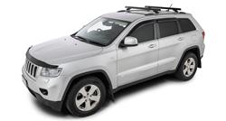 Roof Rack Kit, Heavy Duty RCH Black 3 Bar, Jeep Grand Cherokee Wk2 4Dr SUV With Metal Roof Rails 11 To 21